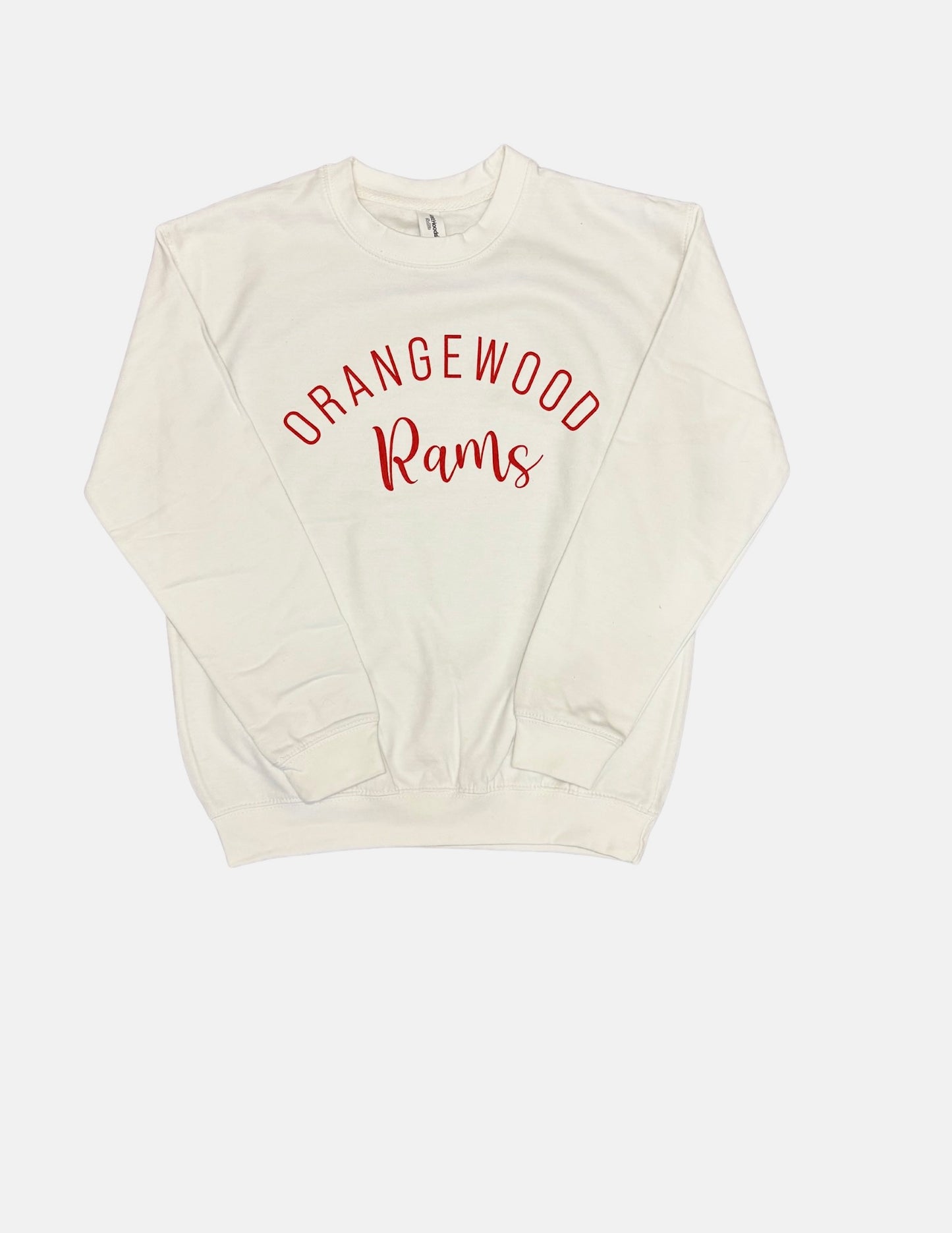 Youth White Orangewood Rams Crewneck