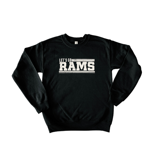 Let's Go Rams Crewneck Sweatshirt - Black