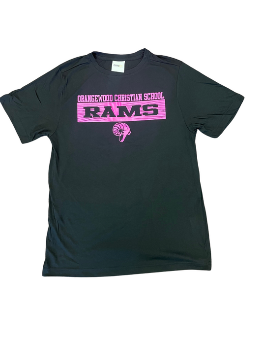 Black and Pink Rams Performance Shirt