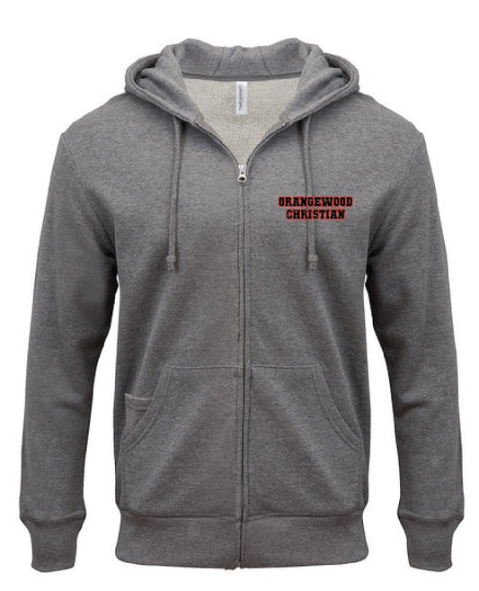 Gray Zip-up Hooded Sweatshirt