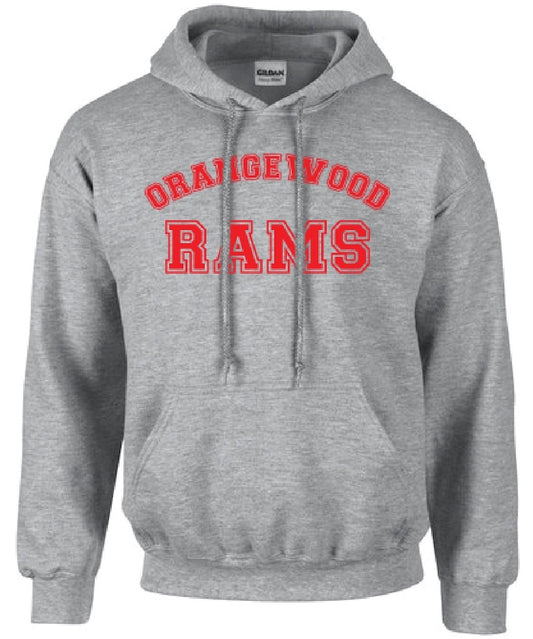 Gray Orangewood RAMS Hooded Sweatshirt