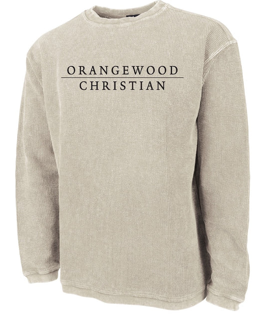 Corded Crewneck Oat Long Sleeve Pullover