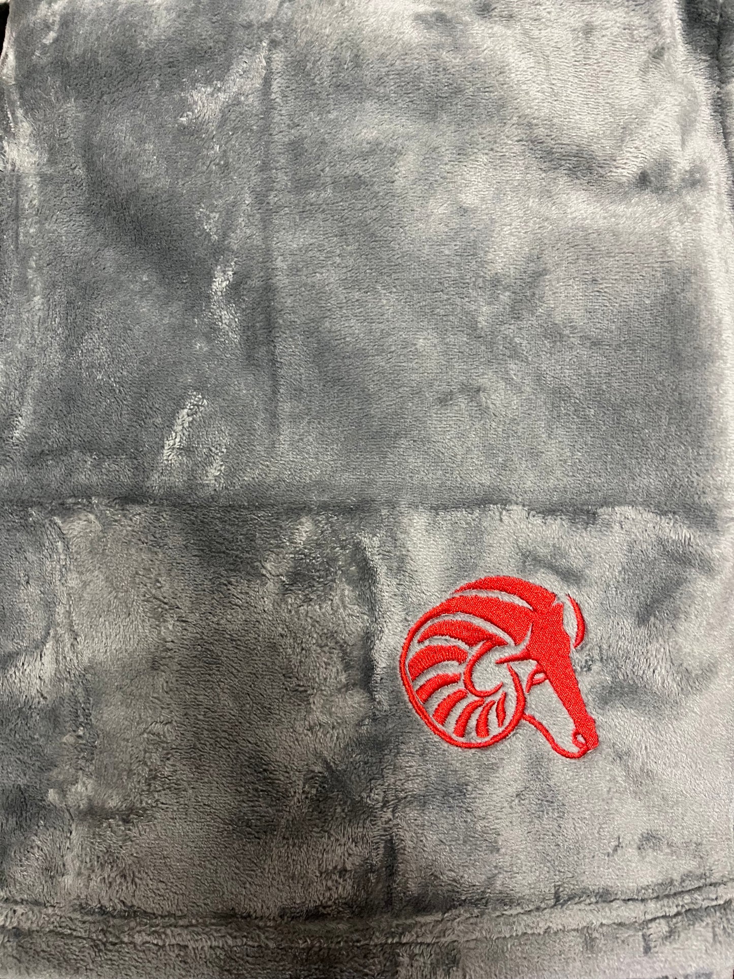 Gray Fleece Monogrammed Blanket