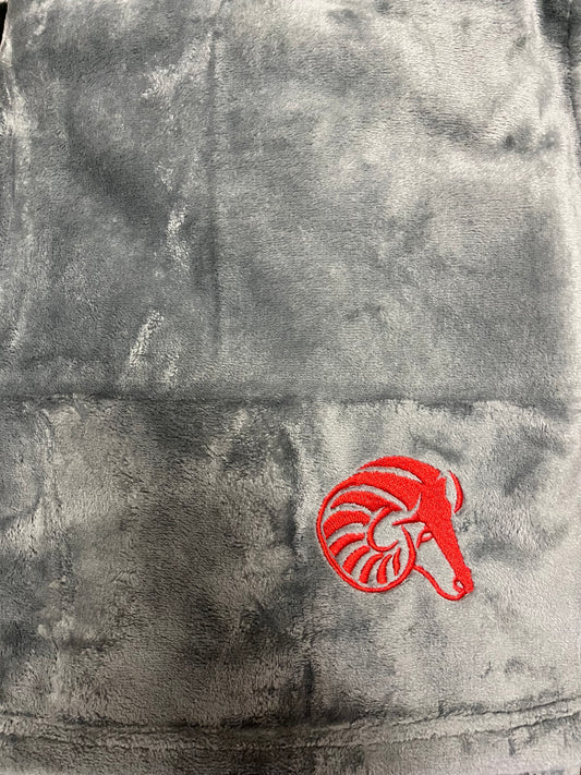 Gray Fleece Monogrammed Blanket