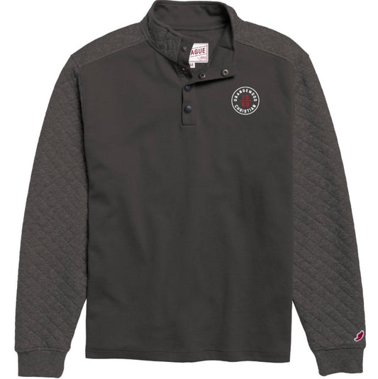 Quilted Button Neck Orangewood Crew