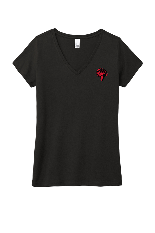 Women's V-neck Short Sleeve Black shirt