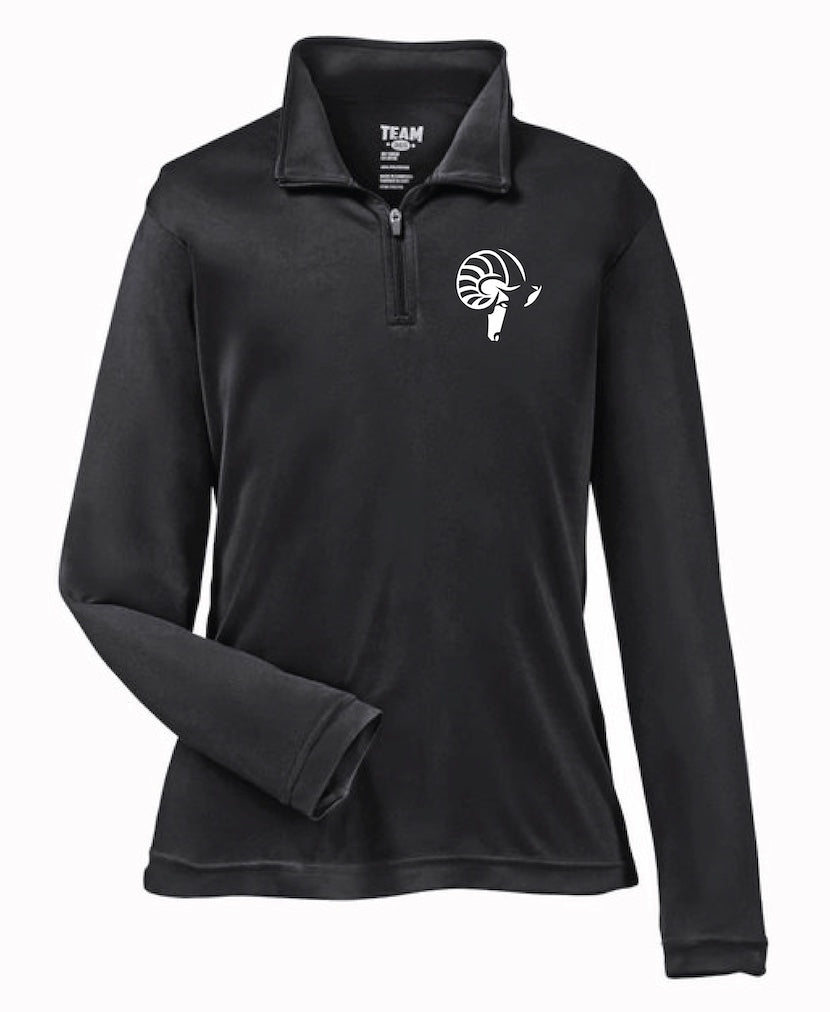 Youth Quarter Zip with Ram Head Logo